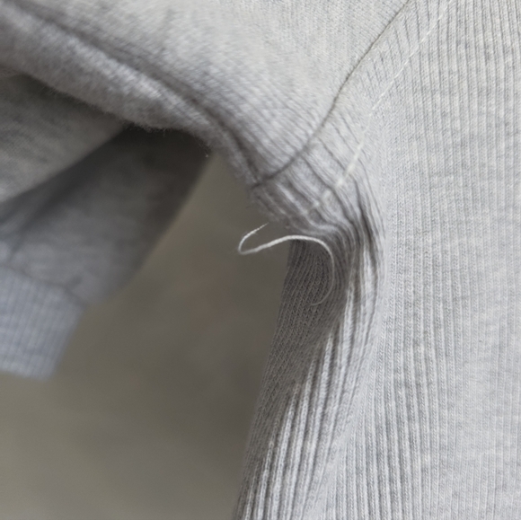 Aerie Gray Puff Sleeve Cropped Sweatshirt Sz XL - Picture 5 of 10